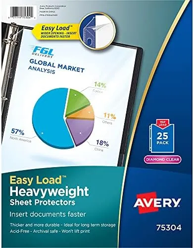 Qty 10 Avery 74900 CLEAR Heavyweight Presentation Sheet Protectors