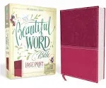 NIV, Beautiful Word Bible, Large Print, Imitation Leather, Pink: 500 Full-Color Illustrated Verses