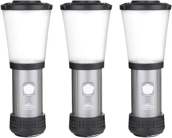 Cascade Mountain Tech 500-Lumen IPX4 Water-Resistant LED Flashlight Lantern 3-Pack