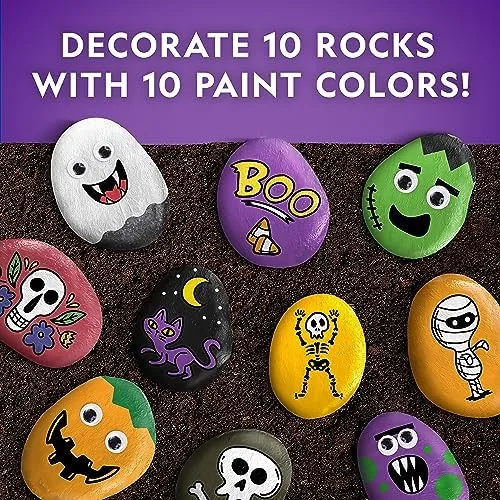 NATIONAL GEOGRAPHIC Creepy Creatures Rock Painting Kit - Halloween Arts &amp; Cra...