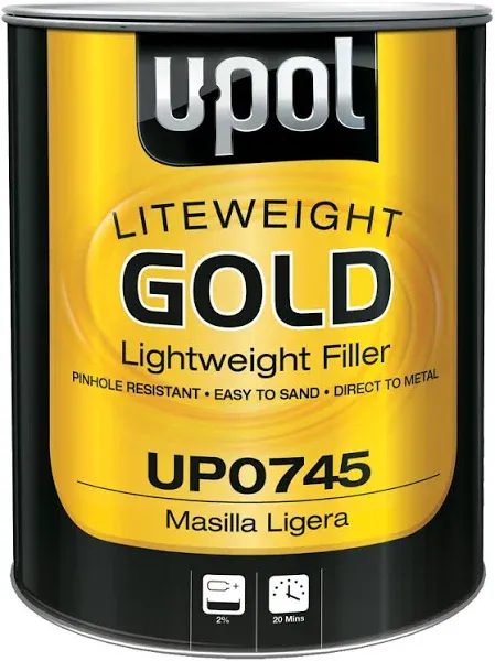 Upol Products UPL-UP0745 Flyweight Gold Premium Grade Lightweight Body Filler, 3 Liter