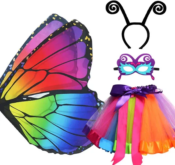 Spooktacular Creations Halloween Rainbow Fairy-Butterfly Costume Set