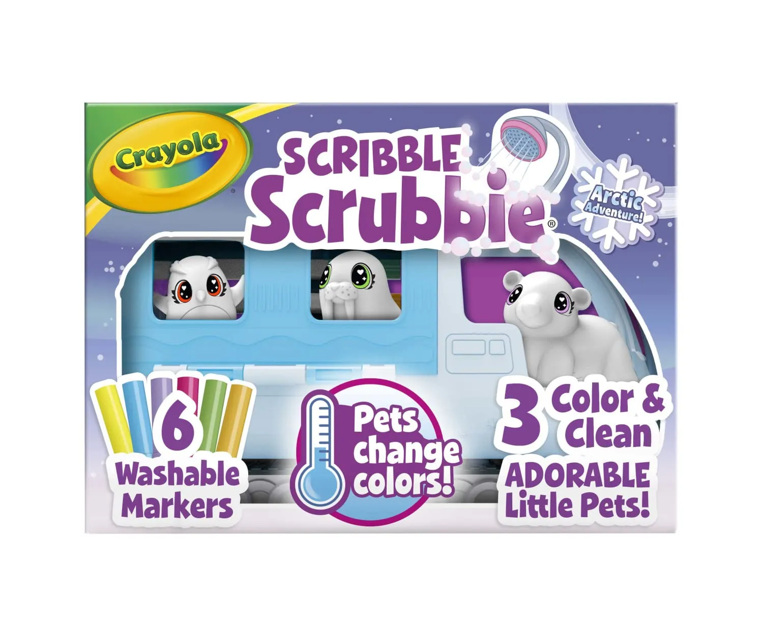 Crayola Scribble Scrubbie Pets Arctic Snow Explorer, Color &amp; Wash Creative Toy