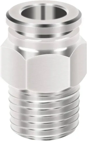 Beduan Pneumatic BPC Nickel-Plated Brass Push to Connect Air Fitting 1/4 inch Tube OD x 3/8 inch NPT Male Thread Straight Push Lock Fitting