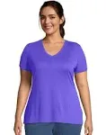 Just My Size Women's Cool Dri Short-Sleeve V-Neck Tee Petal Purple