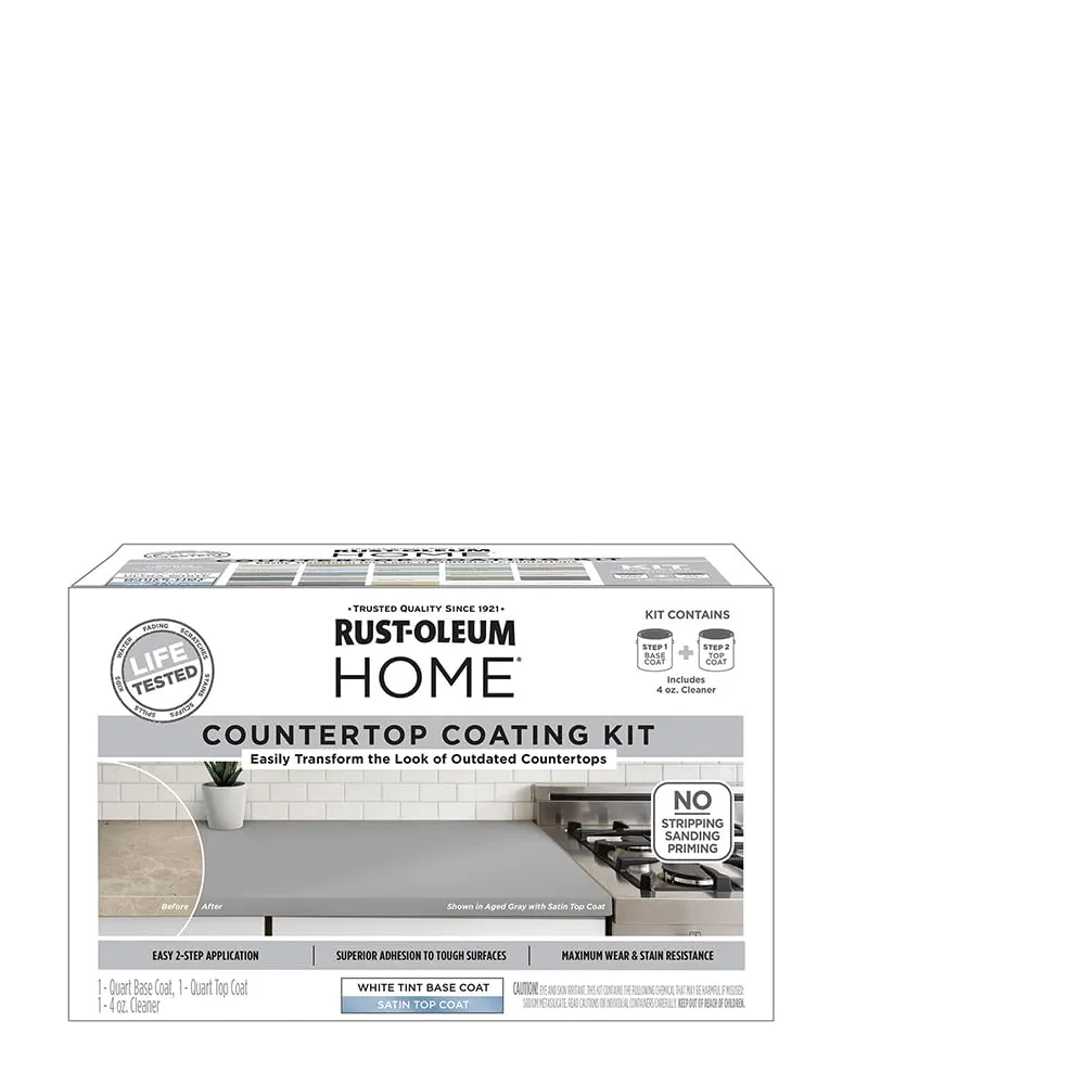 Rust-Oleum 384962 Home Countertop Kit Ultra White Tint Base with Satin Top-Coat 