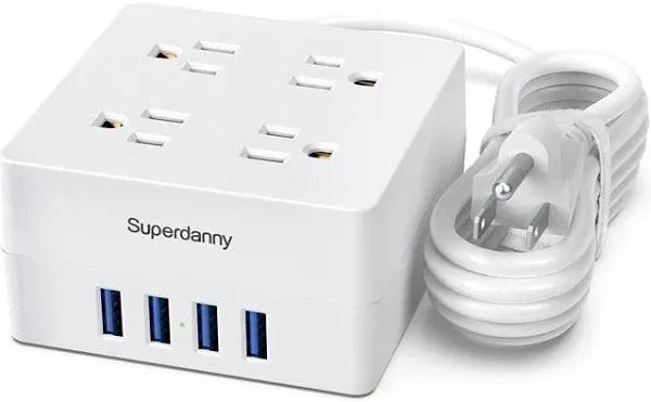 SUPERDANNY USB Power Bar Surge Protector