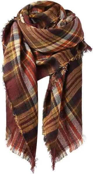 Sweet Gifts for Women - Scarves for Women Gifts Plaid Blanket Scarf Trendy Tartan Scarves Oversized Wrap Shawl Gift