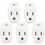 KMC Surge Tap Mini 5-Pack, 1-Outlet Grounded Surge Protector Adapter, 640 Joules, Power Plug Adapter