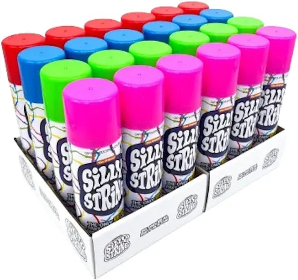 The Original Silly String! Silly String 24 Pack, Assorted Colors, 3 Oz Large Can