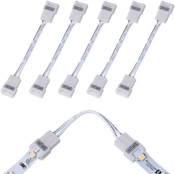 (6-Pk) Armacost Lighting SureLock LED Tape Light Corner Connector Plastic White