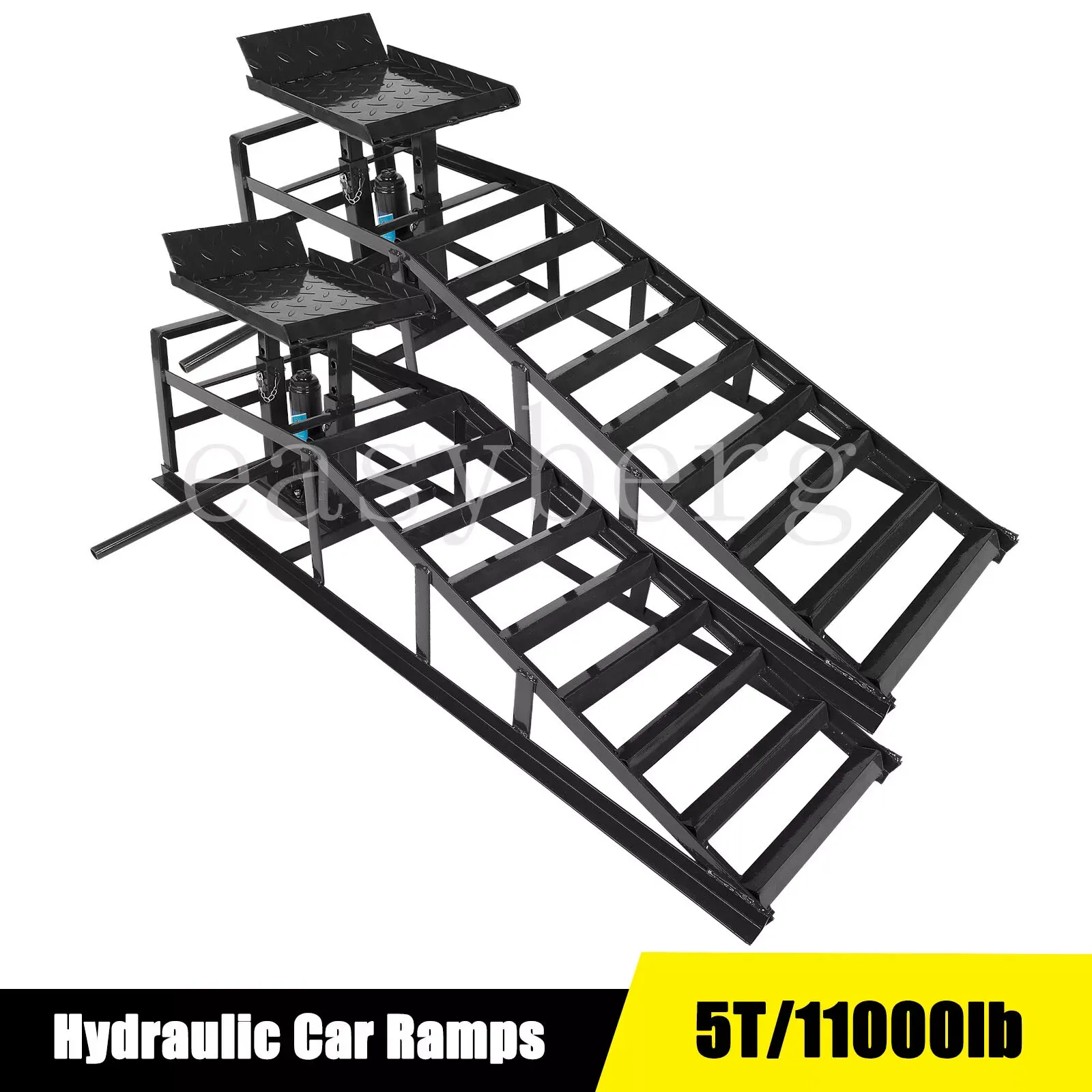 2 Pcs Heavy Duty Auto Car Truck Service Ramps Lifts Hydraulic Lift 5 ton jack