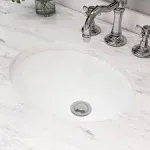 MEJE MJ-205K 14.2'' White Ceramic Oval Bathroom Sink with Overflow