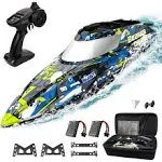 BEZGAR TX123 Remote Control Boats - Fast Speed RC Boat 32+ KPH with A Portable Suitcase for Lakes & Pools & Salt Water, Summer Toys for Adult