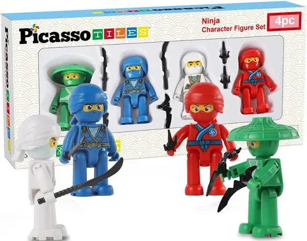 PicassoTiles 4 Piece Ninja Character Figure Set