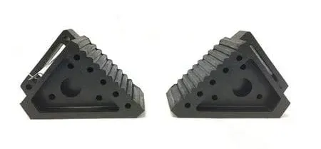 70472 Solid Rubber Heavy Duty Black Wheel Chock 2-Pack, 8&#034; X 4&#034; X 6&#034;