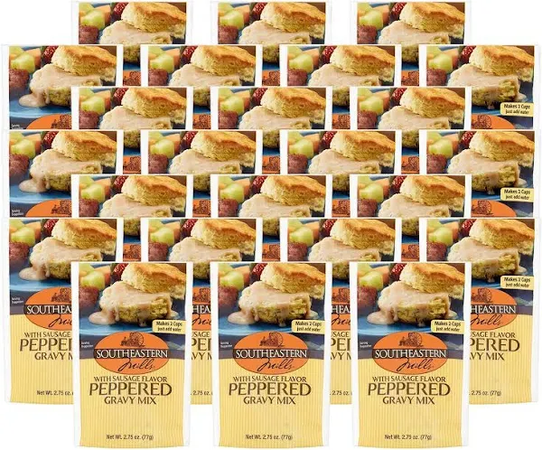 Southeastern Mills Old Fashioned Peppered Gravy Mix, with Sausage Flavor 2.75 Ounce (Pack of 24)