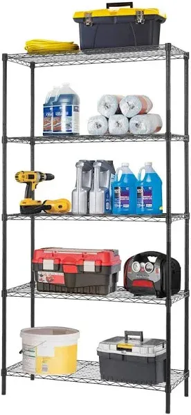 14Dx36Wx72H 5-Shelf Adjustable Storage Shelves Wire Shelving Unit Garage NSF Met