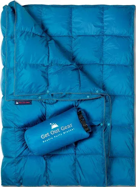 Double Puffy Camping Blanket - Extra Puffy Packable Lightweight And Warm