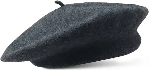 Chapeau Tribe Classic Stretchable Wool French Beret Black