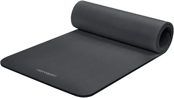  Solana Yoga Mat 1/2&#034; Thick w/Nylon Strap for Men &amp; Women - Graphite 1/2 inch