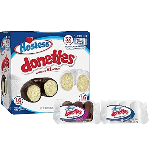 Hostess Mini Powered Donettes and Frosted Chocolate Donettes (1.5 oz., 36 pk.)