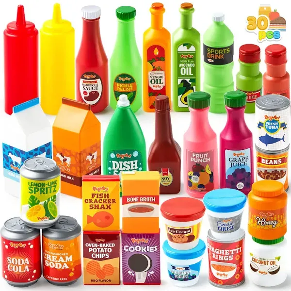 JOYIN | Play Food Grocery Cans, 30 Pcs