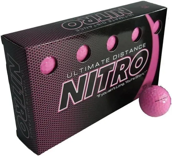 Long Distance High-Durability Golf Balls (15PK) All Levels-Nitro Ultimate Distance Titanium Core High Velocity Great Stop & Sticking ability Golf Balls USGA Approved-Total of 15-Orange