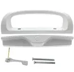 Patio Door Handle Set, 2 Handle White Replacement for Sliding Doors Using 3-15/16” Hole Spacing