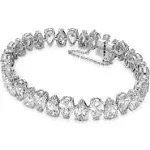 Swarovski Millenia Bracelet, Pear Cut, White, Rhodium Plated