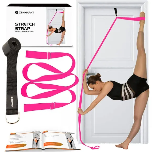 Zenmarkt Stretching Strap with Door Anchor - Stretching Equipment to Improve Legs Flexibility - Splits Trainer for Home Ideal in Ballet, Dance,