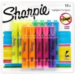 Sharpie Tank Style Highlighters, Assorted Ink Colors, Chisel Tip, 12/Pack