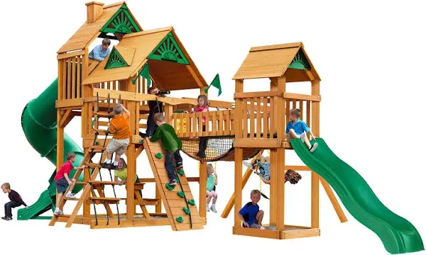 Gorilla Playsets Treasure Trove I Swing Set, Wood Roof