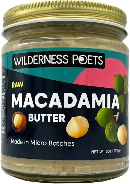 Raw Macadamia Butter, 8 oz (227 g), Wilderness Poets