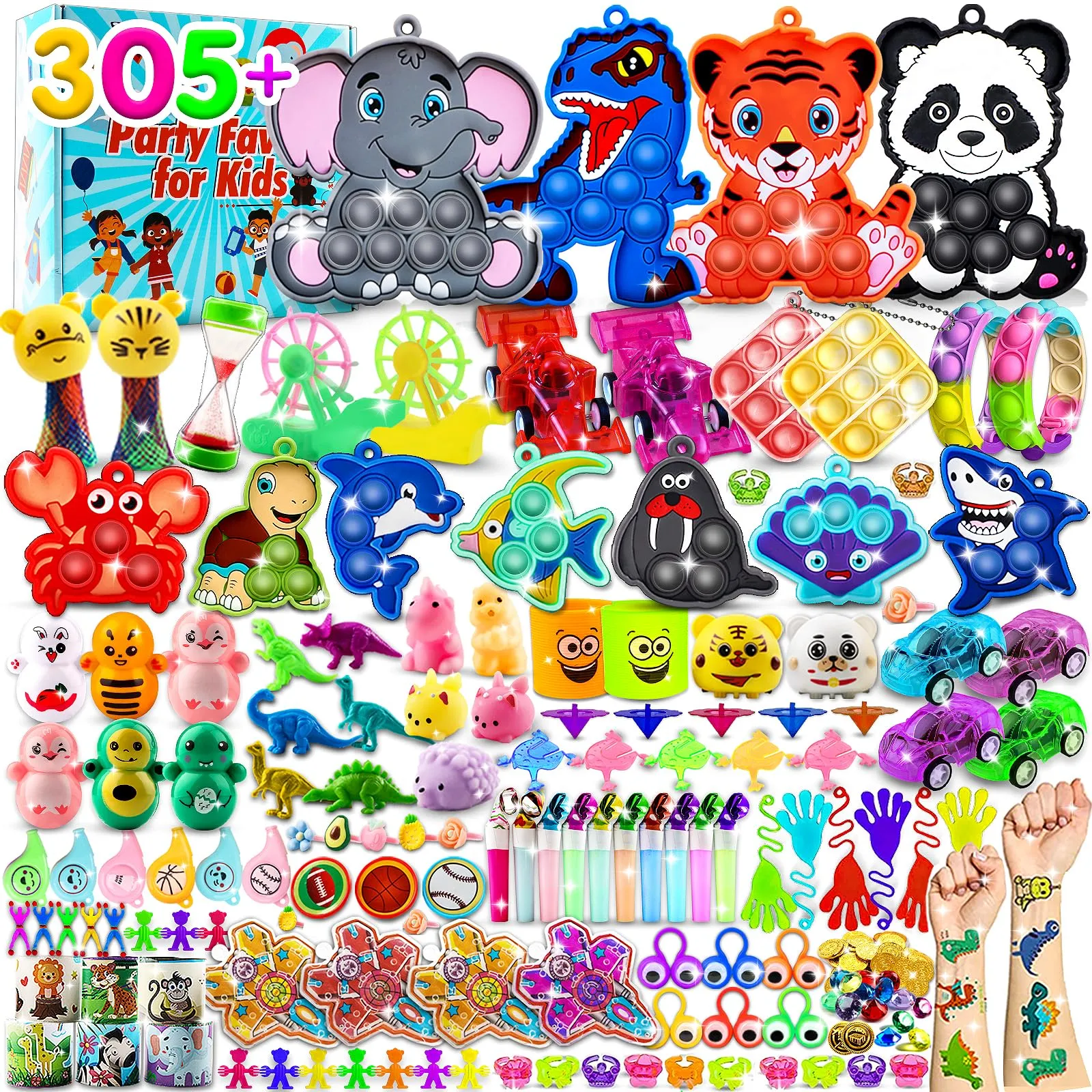 305PCS Party Favors for Kids Fidget Toys,Treasure Box Toys for Classroom,Birt<wbr/>...