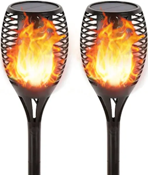 Lapeort Solar Lights Outdoor (Super Large Size), 99 LED Solar Tiki Torches with Flickering Flame, Waterproof Solar Powered Lights Holiday Decorations