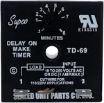 Supco TD-69 Delay on Make Timer HVAC Time Control, 19-250VAC, 0.1-8-Minutes