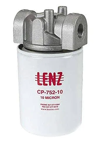 LENZ Spin-On Filters Assembly CP-750-10P: 10 Filter Micron, 100 PSI, 20 GPM, 3/4” NPTF Port, 15 PSI Bypass, No Indicator Ports, 221005