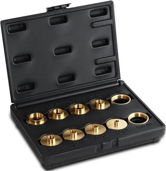 DCT Brass Router Template Guides Bushing 10-Piece Set &amp; Black Carrying Case...