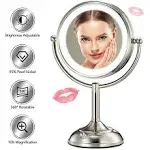 VESAUR Professional 10" Large Size Lighted Makeup Mirror, 5X Magnifying Mirror