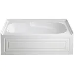 Aqua Eden VTAM6031L21B Oriel 60-Inch Anti-Skid Acrylic Alcove Tub with Left Hand Drain Hole in White