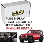 MPC Complete Factory Remote Activated Remote Start Kit for Jeep Wrangler JK 2007-2018 - Plug-N-Play - Firmware Preloaded