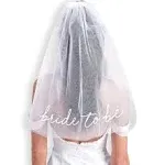 Bride To Be Embroidered Veil - Bride Veil for Bachelorette Party, Bach Party Favors Accessory, Bride To Be Headband, White Head Peace for Bridal Shower Engagement Party, Wedding and Gift