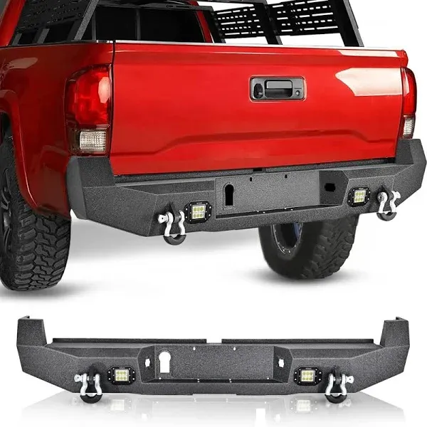 Powder Coated Steel Rear Bumper w/ Led Lights For Toyota Tacoma 2016-2023 2022