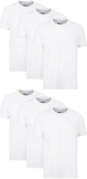 Hanes Men&#039;s 6-Pack Crew Tagless T-Shirt White X-Large