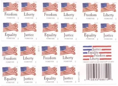 USPS Forever Stamps Four Flags Booklet of 20