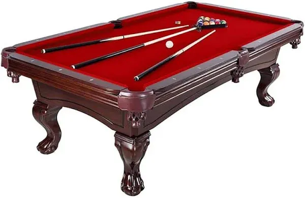 Hathaway Augusta 8 Ft Furniture Pool Table – Includes Cue Sticks, Billiard Balls – Classic Design Perfect for Family, Home, Dining, or Living Room