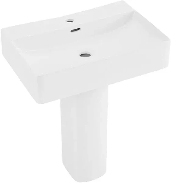 Swiss Madison Concorde Square Two-Piece Pedestal Sink