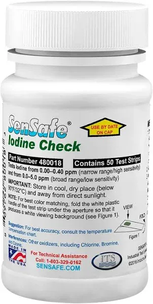 Industrial Test Systems 480018 Test Strips,Iodine,<wbr/>0-5Ppm,Pk50