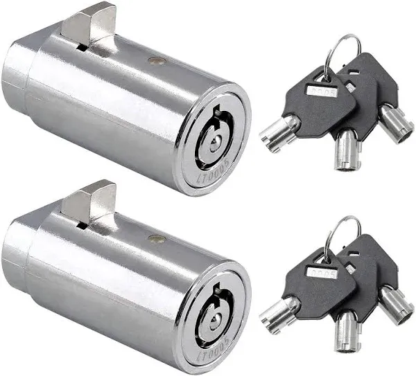 2 Set Vending Machine Lock and Key Keyed Alike High Security Tubular Keyway S...